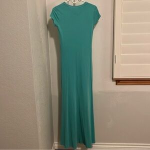 Polo by Ralph Lauren Teal Green Cap Sleeve Sheath Maxi Dress NWT